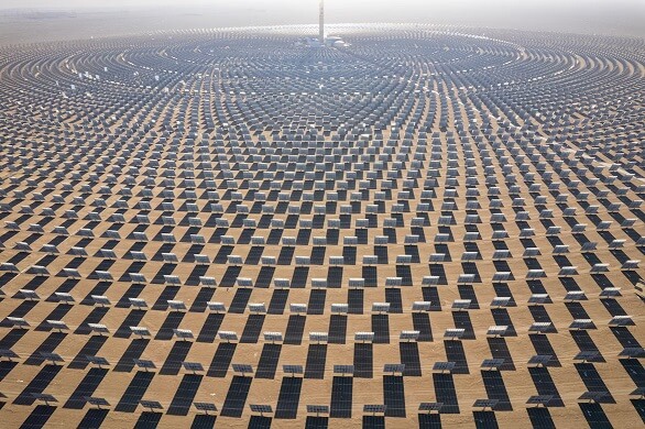 Concentrated solar power plant in Gansu, China